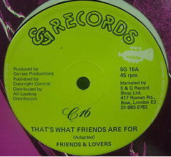 Friends & Lovers : That's What Friends Are For (12")