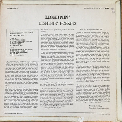 Lightnin' Hopkins : Lightnin' (The Blues Of Lightnin' Hopkins) (LP, Mono)