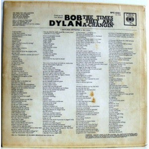 Bob Dylan : The Times They Are A-Changin' (LP, Album, Mono)