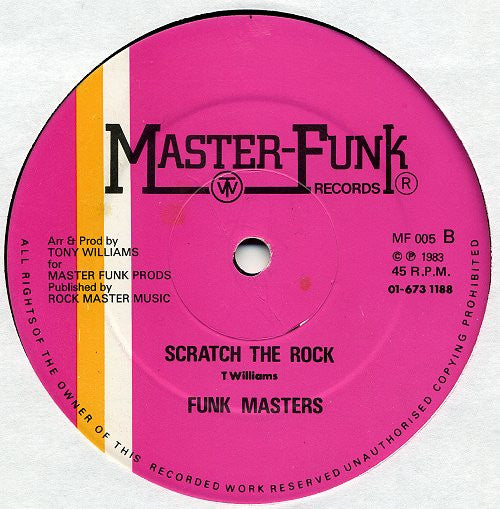 Junior Gee / Funk Masters : Caveman Rock / Scratch The Rock (12")