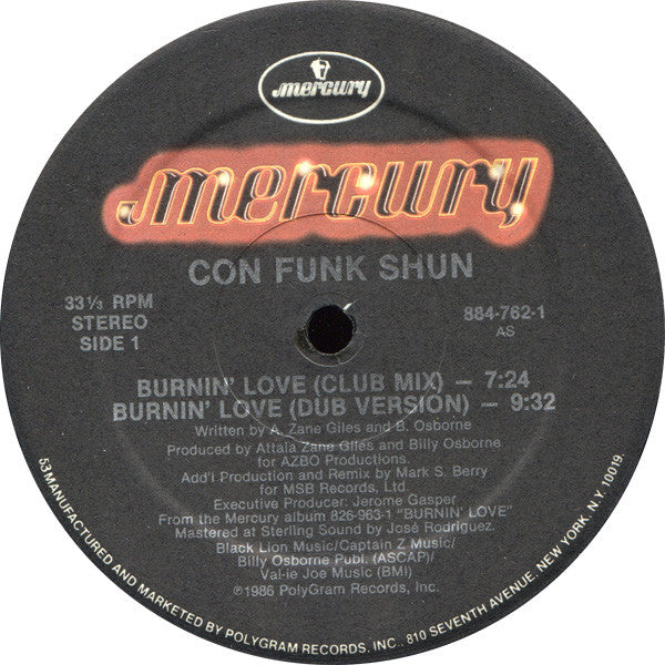 Con Funk Shun : Burnin' Love (12", Single)