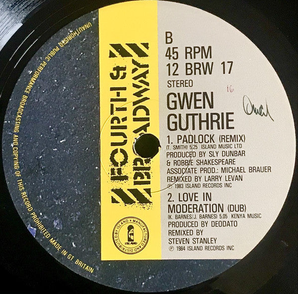 Gwen Guthrie : Love In Moderation (12")