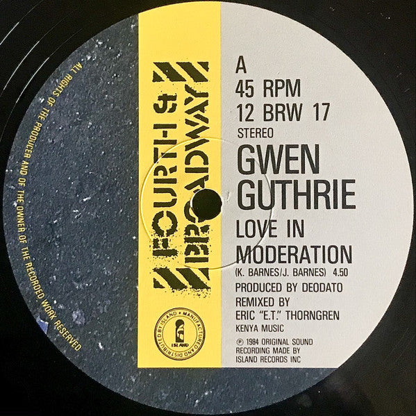 Gwen Guthrie : Love In Moderation (12")