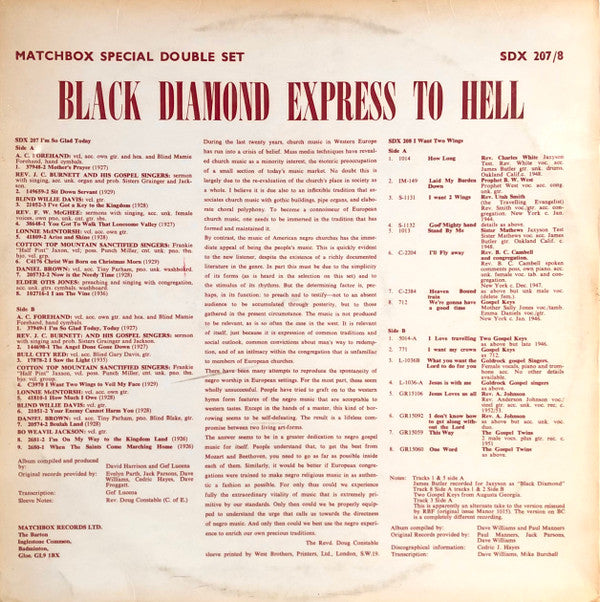 Various : Black Diamond Express To Hell (2xLP, Comp)