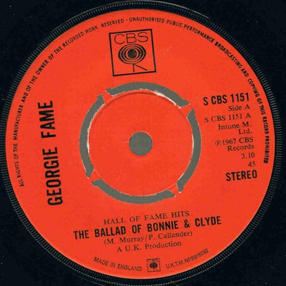 Georgie Fame : The Ballad Of Bonnie & Clyde / Seventh Son (7", Single)