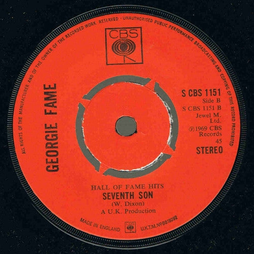 Georgie Fame : The Ballad Of Bonnie & Clyde / Seventh Son (7", Single)