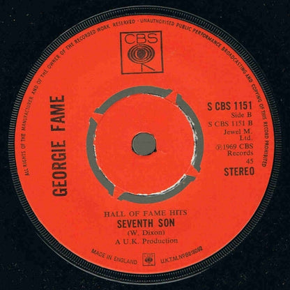 Georgie Fame : The Ballad Of Bonnie & Clyde / Seventh Son (7", Single)