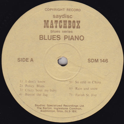 Various : Matchbox Blues Series - Blues Piano - The Various Roles Of The Piano In Early Blues (LP, Comp, Mono)