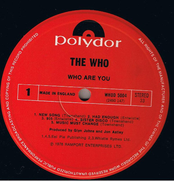 The Who : Who Are You (LP, Album)