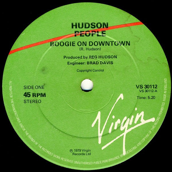 Hudson People : Boogie On Downtown (12")