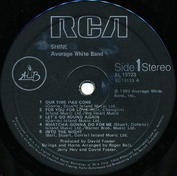 Average White Band : Shine (LP, Album)