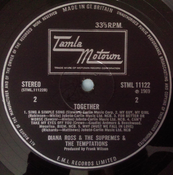 The Supremes & The Temptations : Together (LP, Album)