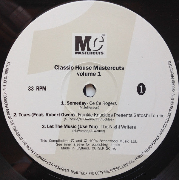 Various : Classic House Mastercuts Volume 1 (2xLP, Comp)