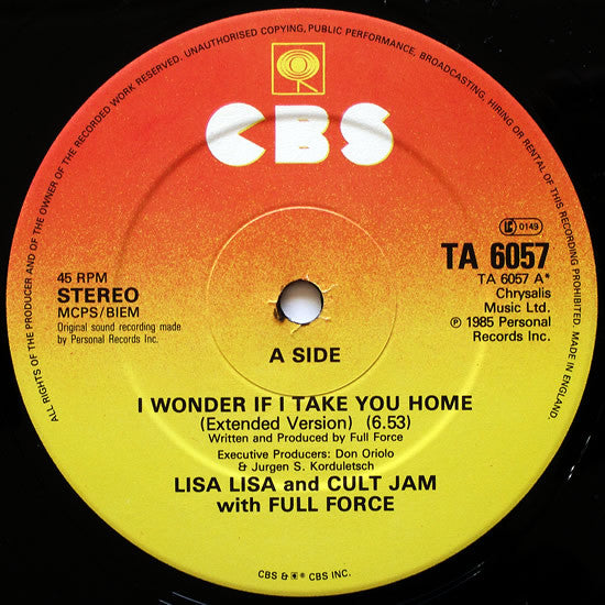 Lisa Lisa & Cult Jam With Full Force : I Wonder If I Take You Home (12", Single)