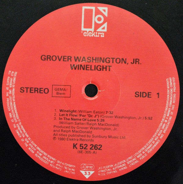 Grover Washington, Jr. : Winelight (LP, Album, RE)