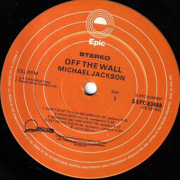 Michael Jackson : Off The Wall (LP, Album, Gat)