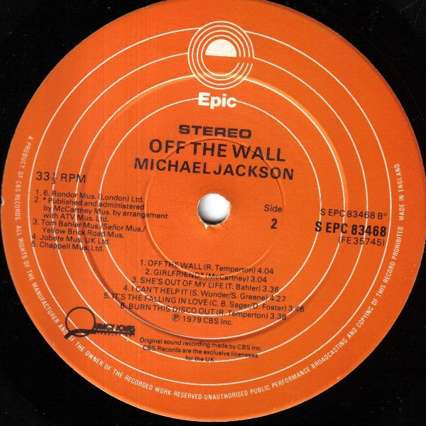 Michael Jackson : Off The Wall (LP, Album, Gat)