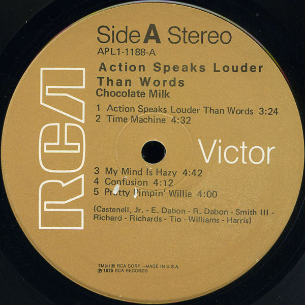 Chocolate Milk (2) : Action Speaks Louder Than Words (LP, Album, Ind)