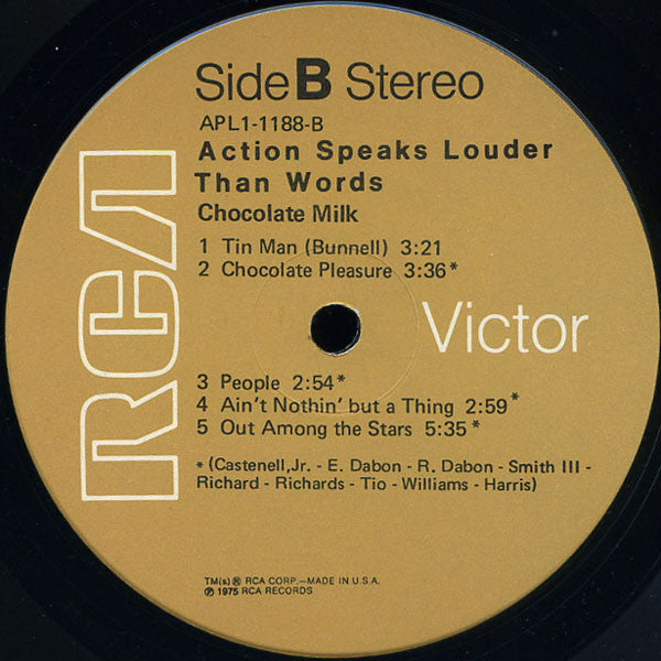 Chocolate Milk (2) : Action Speaks Louder Than Words (LP, Album, Ind)