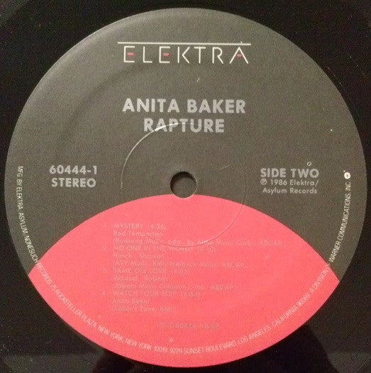 Anita Baker : Rapture (LP, Album, Spe)