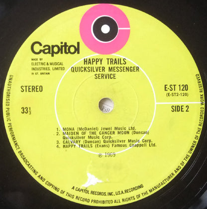 Quicksilver Messenger Service : Happy Trails (LP, Album, RE)