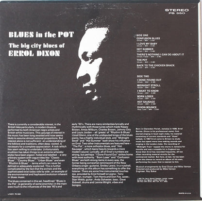 Errol Dixon : Blues In The Pot (The Big City Blues Of Errol Dixon) (LP, Album)