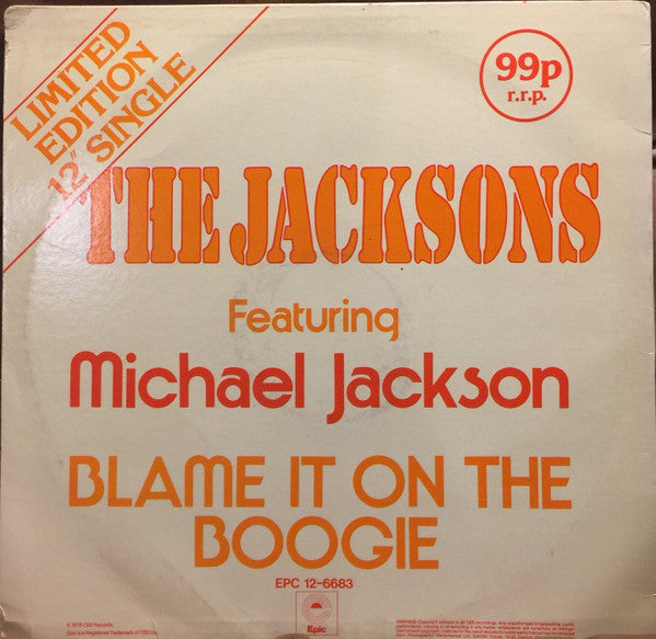 The Jacksons : Blame It On The Boogie (12", Single, Ltd)