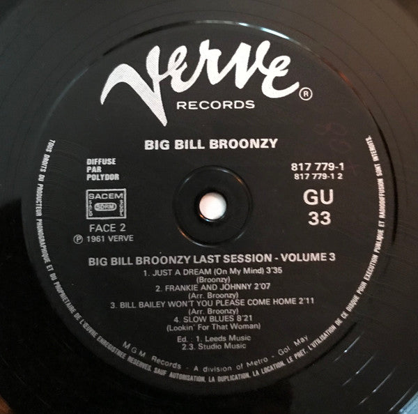 Big Bill Broonzy : The Bill Broonzy Story Volume 3 (LP, Album, Mono, RE)