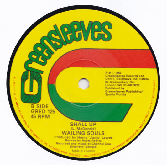 Wailing Souls : Water Pumpee / Shall Up (12")