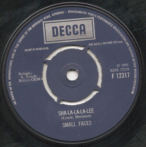 Small Faces : Sha-La-La-La-Lee (7", Single, RP)