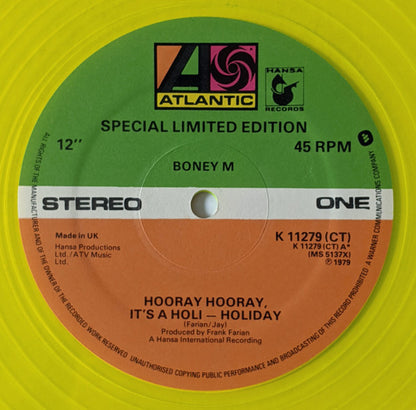 Boney M. : Hooray Hooray, It's A Holi-Holiday (12", Ltd, Yel)