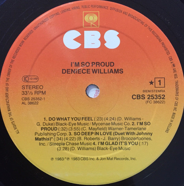 Deniece Williams : I'm So Proud (LP, Album)