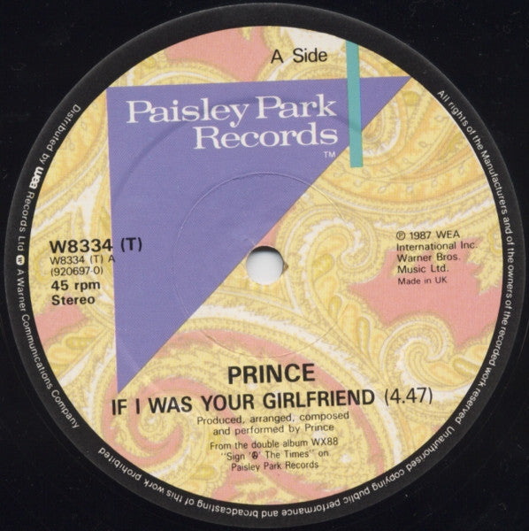 Prince : If I Was Your Girlfriend (12", Single)