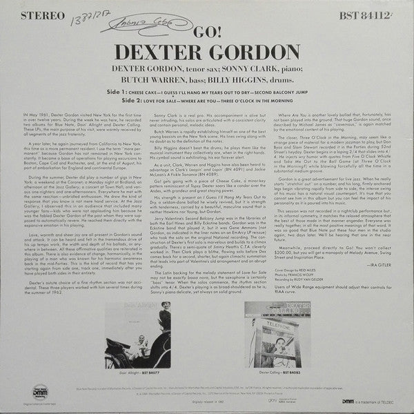 Dexter Gordon : Go! (LP, Album, RE, RM, DMM)