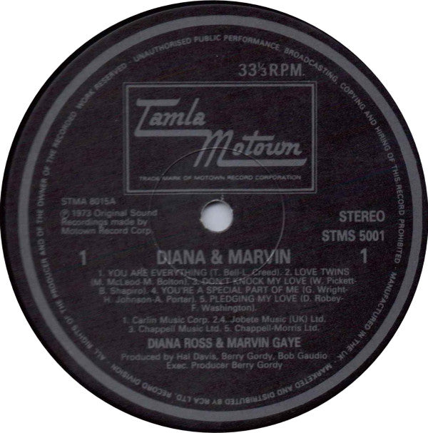 Diana Ross & Marvin Gaye : Diana & Marvin (LP, Album, RP, Gat)