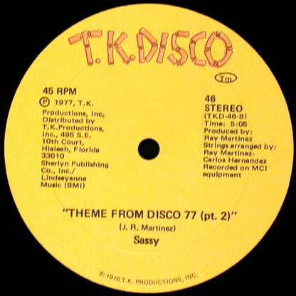 Sassy : Theme From Disco 77 (12")