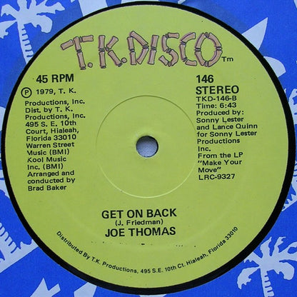 Joe Thomas : Make Your Move / Get On Back (12")