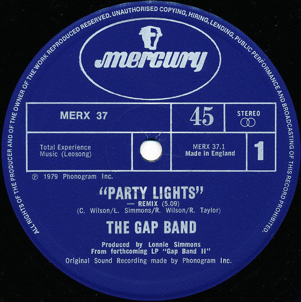 The Gap Band : Party Lights (Remix) / Baby Baba Boogie (12", Single)