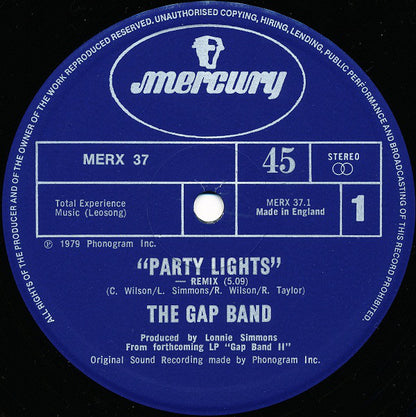 The Gap Band : Party Lights (Remix) / Baby Baba Boogie (12", Single)