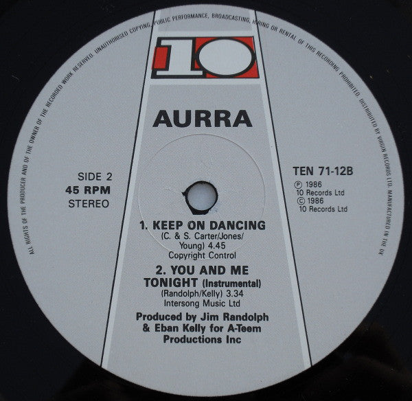 Aurra : You And Me Tonight (12", Single)