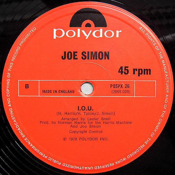 Joe Simon : Love Vibration (12")