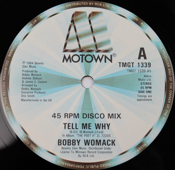 Bobby Womack : Tell Me Why (12", Single, Dis)