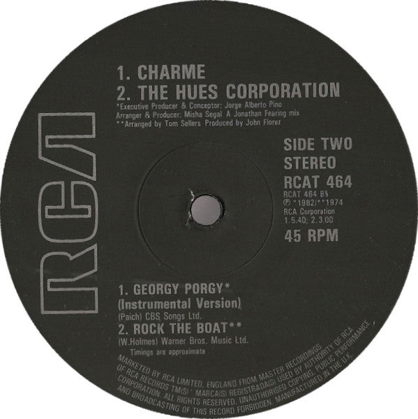 Charme (2) / The Hues Corporation : Georgy Porgy / Rock The Boat (12")