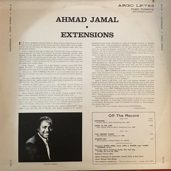 Ahmad Jamal : Extensions (LP, Album, RE)