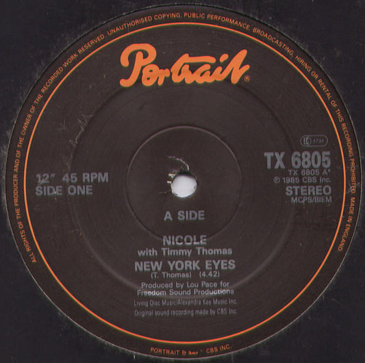 Nicole J McCloud With Timmy Thomas / Nicole J McCloud : New York Eyes / Ordinary Girl (12")