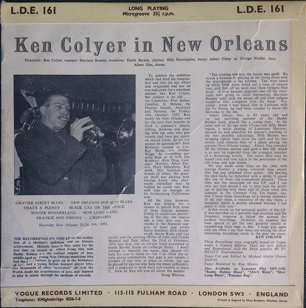 Ken Colyer : Ken Colyer In New Orleans (10")