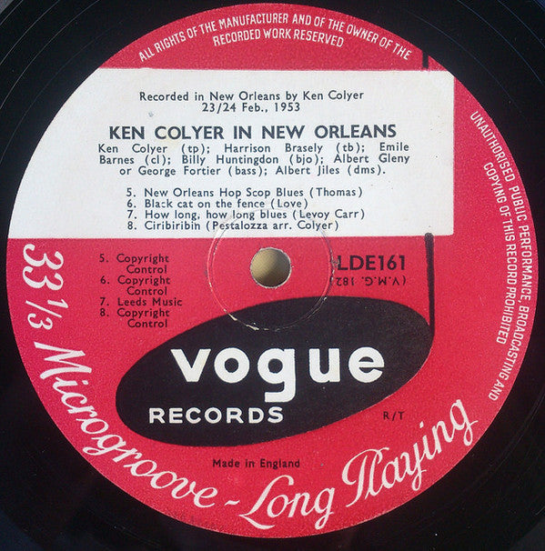 Ken Colyer : Ken Colyer In New Orleans (10")