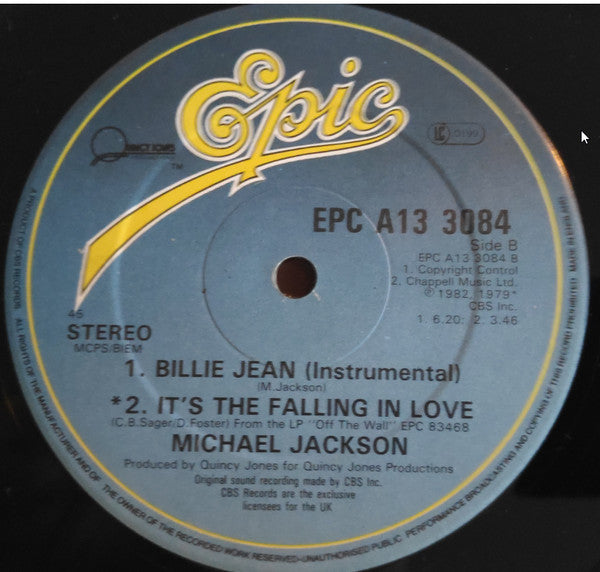 Michael Jackson : Billie Jean (12", Single)