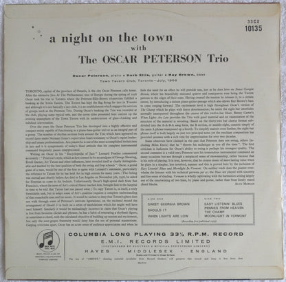 The Oscar Peterson Trio : A Night On The Town With The Oscar Peterson Trio (LP, Album, Mono)