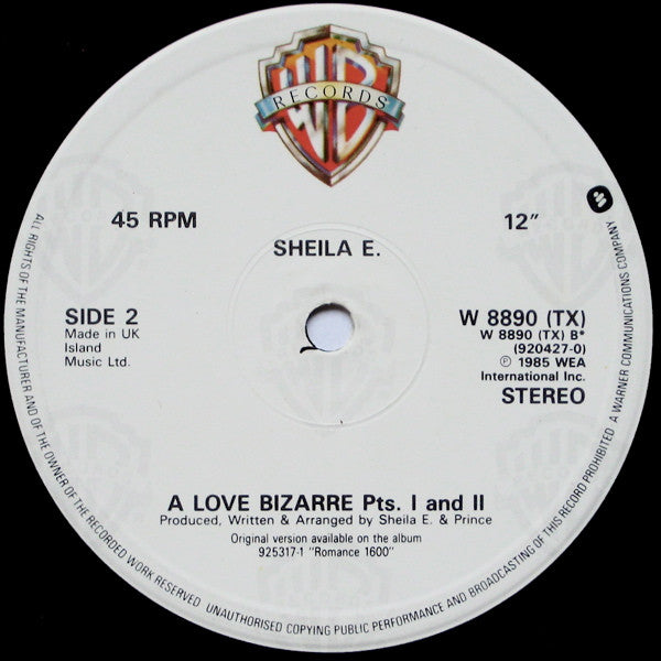 Sheila E. : Special Medley Of "The Glamorous Life" "Sister Fate" "A Love Bizarre" (12", Single, P/Mixed)